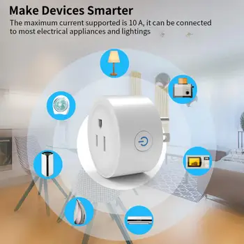 Умная розетка Homekit WIFI 10 / 16A Smart US Plug с контролем мощности и времени розетки Работают с Cozylife Alexa Home