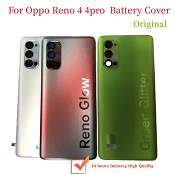 Оригинальная новая задняя стеклянная крышка батарейного отсека для Oppo Reno 4 Pro 5G Reno 4 Задняя дверца корпуса Стеклянная линза камеры с логотипом