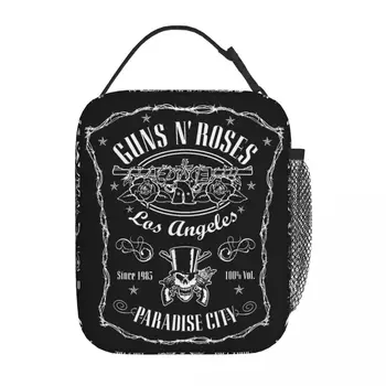 Guns N Roses Paradise Label Изолированная сумка для ланча Термоконтейнер для ланча Герметичная сумка-тоут Ланч-бокс Сумка для еды Офисная Дорожная