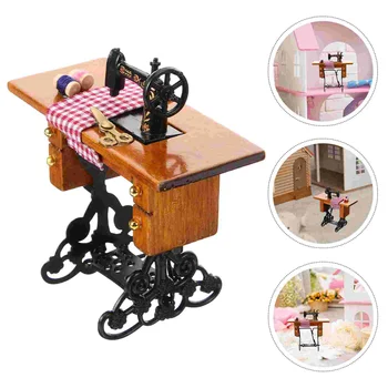 Швейная машинка для кукольного домика, Детские Мини-Аксессуары для мебели, Мебельный декор, Пластиковое украшение для ребенка