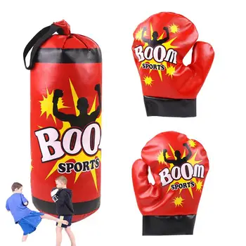Боксерская груша для детей, профессиональный боксерский мешок для малышей и перчатки для занятий фитнесом в помещении, мешок с песком, тренажеры для координации движений