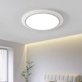 Современные минималистичные светодиодные люстры для спальни, Ультратонкий круглый светильник для прохода, освещение для балконной комнаты, потолочный светильник для спальни с тремя защитами