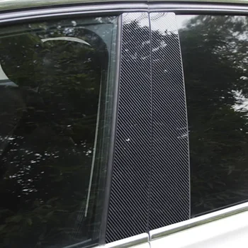 6шт Наклейка для Отделки Двери из Углеродного Волокна для Ford Escape Kuga 2013 2014-2016 2017 2018 2019 Окно B C столбы Столб Стайлинга Автомобилей