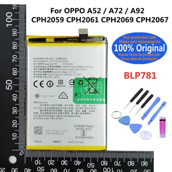 100% Оригинальный 5000 мАч BLP781 Аккумулятор Для OPPO A52 A72 A92 CPH2059 CPH2061 CPH2069 CPH2067 Высококачественная Замена Bateria