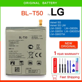 Оригинальная Сменная батарея BL-T50 4000 мАч Для LG Для LG Velvet 5G UW LM-G900 G900N G900V G900EM + Бесплатные инструменты + Трек-код