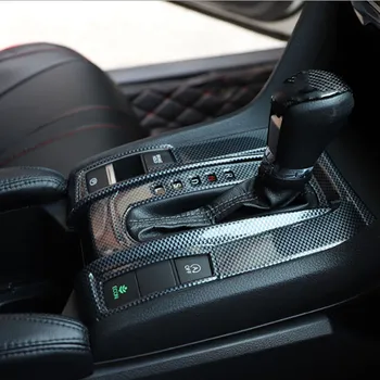 Декоративные крышки панели коробки переключения передач автомобиля, Стайлинговая отделка, стиль ABS из углеродного волокна для Honda Civic 10Th 2016 2017 2018
