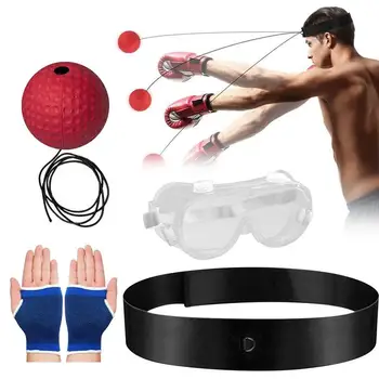 Набор повязок с рефлекторным мячом, пригодный для тренировки скорости, набор ударных мячей с эластичным ободком, тренажер для тренировки реакции на