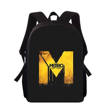 Metro Redux game 15-дюймовый детский рюкзак с 3D-принтом, сумки для начальной школы для мальчиков и девочек, рюкзаки для школьных книг для студентов