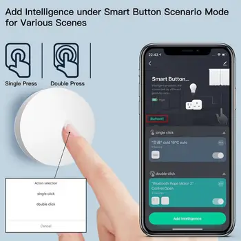 Tuya ZigBee Smart Button Scene Switch Многоступенчатая Связь Беспроводной Ключевой Переключатель С Батарейным Питанием Для Автоматизации Нужен Шлюз Zigbee