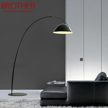 Напольный светильник BROTHER Nordic Black для рыбалки, современная семейная гостиная Рядом с диваном, креативный светодиодный декоративный светильник