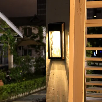 Светодиодный солнечный настенный светильник, садовый светильник для входа на виллу, Высококачественное украшение внутреннего двора в современном стиле, Наружный водонепроницаемый Солнечный уличный фонарь