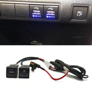 1 ШТ. Автомобильное быстрое зарядное устройство TYPE-C PD USB Интерфейсная розетка Зарядное устройство для мобильного телефона Toyota Prado Corolla RAV4 Camry HIACE