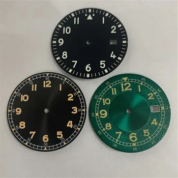 Детали для сборки часов, черный, серебристо-зеленый, светящийся 33,5 мм для сборки механизма NH35/NH36 / 7S/ 4R