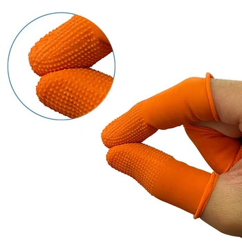 Резиновые нескользящие накладки для пальцев 100шт, оранжевые Одноразовые защитные накладки для пальцев для ремонта электроники, долговечные, простые в использовании