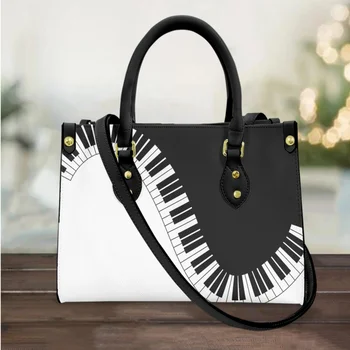 Сумки через плечо, женские роскошные клавиши для фортепиано, дизайнерская кожаная сумка для девочек, элегантные сумки для вечеринок в музыкальном стиле, сумки для женщин