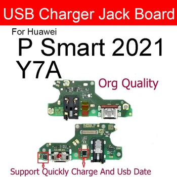 Плата зарядки с USB-разъемом для Huawei P Smart 2021 Y7A Плата зарядки с разъемом USB с микрофоном Запасные части