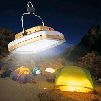 Кемпинговые Фонари COB Солнечная лампа для палатки Портативная USB Аккумуляторная батарея Подвесной Крючок для сада Рыбалка Пешие прогулки