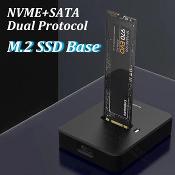 Портативный USB 3.2 Gen2 10 Гбит/с Для Передачи Данных NVME SATA С Двойным Протоколом M.2 SSD База Внешний Твердый Жесткий Диск Чехол Для ПК Ноутбука iMac Аксессуары