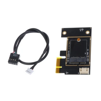 Адаптер Wi-Fi карты M.2 PCIE PCI-E 1X к беспроводной карте M2 NGFF с Bluetooth-совместимым кабелем для AX200