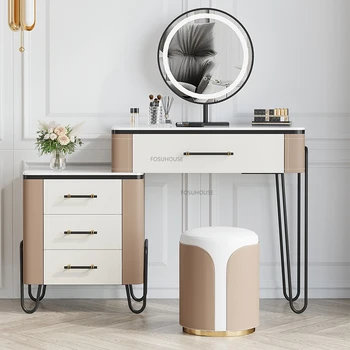 Туалетные столики из массива скандинавского дерева для домашней мебели Туалетный столик для макияжа Спальни Украшение домашней обстановки