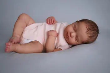 NPK 19-дюймовая Кукла Для Новорожденных Во Все Тело Ручной Работы, Реалистичная Возрожденная Спящая Лулу с 3D Нарисованной Кожей, Видимыми Венами