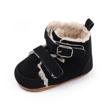 Зимние ботинки для новорожденных девочек, зимние милые ботильоны, теплая детская обувь для прогулок для малышей, младенцев.