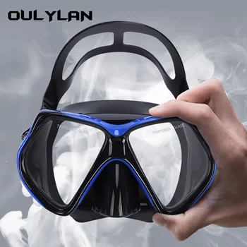 Маска для дайвинга Oulylan Очки для подводного плавания с полусухой трубкой Очки для подводного плавания Респираторная маска для плавания Противотуманные очки для плавания для взрослых