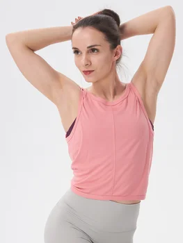Женские модные майки для йоги с открытой спиной, повседневная одежда для тренировок, легкая одежда для тренировок в тренажерном зале, быстросохнущая спортивная одежда для женщин