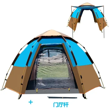 Полностью автоматическая палатка для кемпинга на 5-8 человек, Портативная уличная Водонепроницаемая палатка, Ветрозащитная Всплывающая Палатка для путешествий для большой семьи, Мгновенная установка палатки