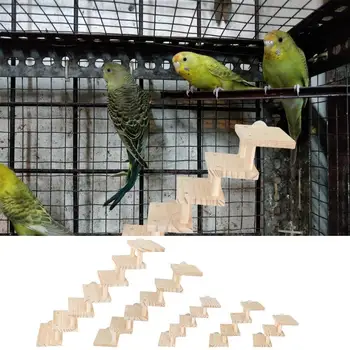 Деревянная лестница для птиц-попугаев, лестница-платформа для хомяков, защита от укусов, Прочная деревянная лестница для лазания, настил для попугаев, Птица, Морская свинка, игрушка