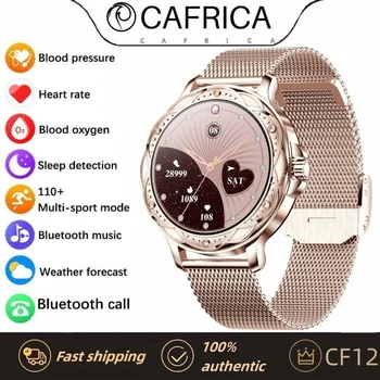 Женские смарт-часы CAFRICA CF12, модные умные часы, спортивные часы для фитнеса с функцией BT Call, женские наручные часы с функцией измерения артериального давления и кислорода