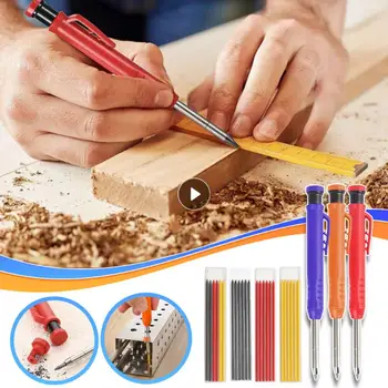 Инженерный карандаш для плотников Креативный Регулируемый 3 Цвета Для заправки глубоких отверстий Профессиональные Аксессуары Инструменты Механический карандаш