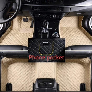 Автомобильные коврики на заказ для Lincoln MKX 2006-2014 годов выпуска из искусственной кожи, карман для телефона, ковер, Аксессуары для салона автомобиля