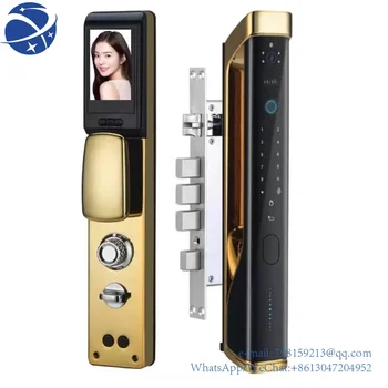 Новый дизайн Камеры видеонаблюдения Golden Smart Lock cerradura inteligente Полностью автоматическая дверь с отпечатком пальца 