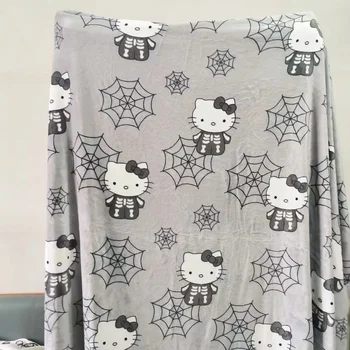 Sanrio Christmas Ghost Hello Kitty Плюшевое Мультяшное Большое Фланелевое одеяло для дивана, покрывало для сна, Простыня, подарок на Фестиваль Каваи на Хэллоуин