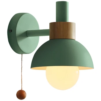 Лампа для прохода на крыльцо в гостиной, Скандинавский минимализм, Современная прикроватная лампа для спальни, настенный светильник Macaron
