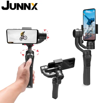 JUNNX 3 Axis Auto Face Video Record Vlogging Zoom Wheel Умный Ручной Карданный Стабилизатор Телефона для Камеры 400