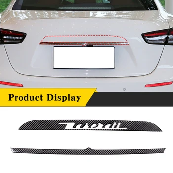 Для Maserati Ghibli III (M157) 2013-2022 Мягкая Полоса Для Украшения Логотипа Багажника Автомобиля Из Углеродного Волокна, Аксессуары Для Внешней Защиты Багажника
