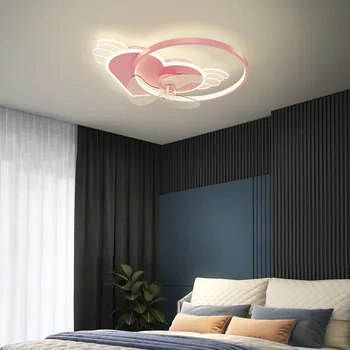 Мультяшная Розовая лампа для спальни с вентилятором, светильник творческой личности, Роскошный Потолочный светильник, вентилятор Для детей, Светильник для украшения детской комнаты