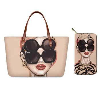 Ослепительные солнцезащитные очки с принтом, 2 предмета, сумка через плечо, Розовая дорожная сумка, прочная хозяйственная сумка для женщин, молодежных девушек, Bolsos De Lujo