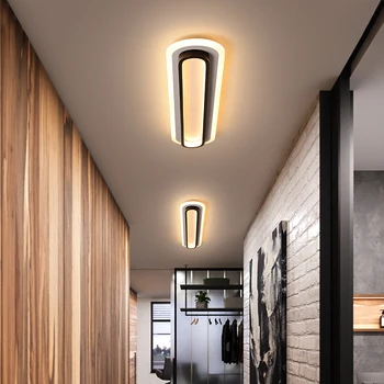 Современные светодиодные потолочные светильники для гостиной спальни кабинета коридора Белого и черного цветов Потолочный светильник в скандинавском стиле поверхностного монтажа