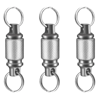 3X Титановый быстросъемный брелок, съемное кольцо для ключей, раздвигающийся брелок, аксессуар для держателя ключей Для сумки/кошелька/ремня