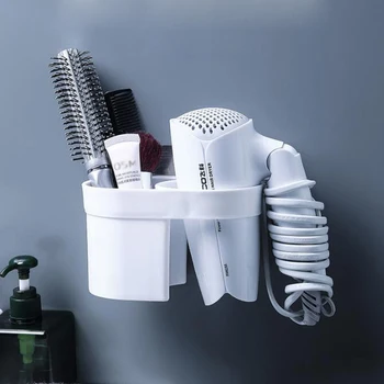 пластиковый держатель стеллажа для хранения кухонная вытяжная ванная настенная Электрическая расческа для волос из фанеры держатель фена для волос Высокое качество