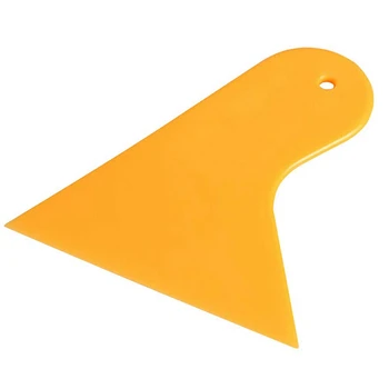 3X Пластиковая желтая наклейка на окно автомобиля, пленка, скребок, Ракель, инструмент для чистки 10,5X9,5 см
