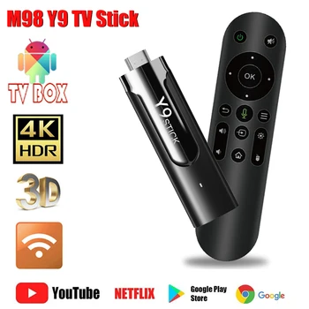 НОВЫЙ M98 Y9 TV Stick Android 11 S905 HD 4K 3D 2GB 64GB Двойной WiFi 4G 8G Языковой пульт дистанционного управления Медиаплеером Smart TV Sticks Iptv