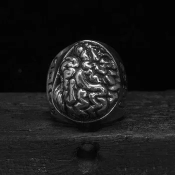 Персонализированное кольцо-печатка с мозгом из нержавеющей стали, мужские украшения в стиле панк-рок, готика, Аксессуары для Dark Souls, Подарочная Дропшиппинг OSR692