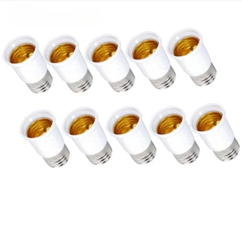 Переходник для преобразования цоколя светодиодной лампочки E27 в гнездо E27, удлинитель лампы, гнездо для преобразования головки лампы, 10 шт. Универсальный