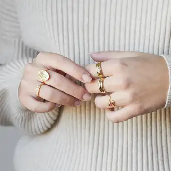 Золотое кольцо Vermeil из стерлингового серебра 925 пробы с открытой регулировкой, в форме змеи, минимально изящные кольца для женщин