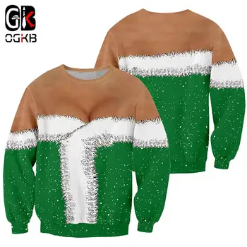 OGKB 3D Печать, повседневный рождественский свитер Оверсайз для мужчин/женщин с круглым вырезом, интересная сексуальная привлекательность, забавная одежда, прямая поставка