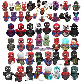 Строительные блоки Disney Marvel Legends Человек-паук, кирпичи 2099, мини-фигурки, кирпичи, развивающие игрушки Diy, Подарки для детей